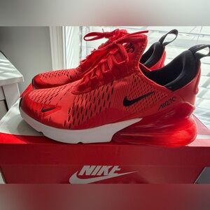 Nike Red and Black Air Max 270 Athletic Sneakers
